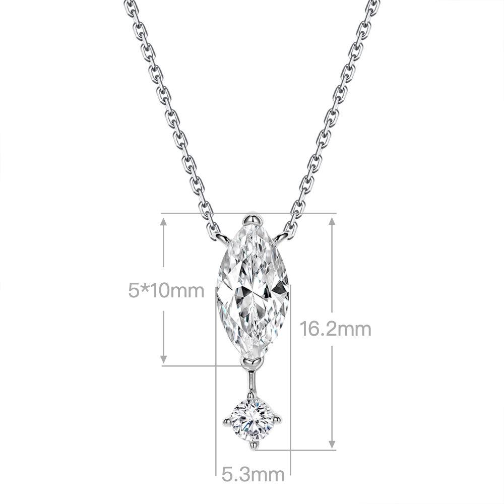 

Marquise Cut 1.25 Carat Floating Diamond Necklace in 925 Sterling Silver, High-End Fashion for Women. 45cm Chain Length біле золото кольору