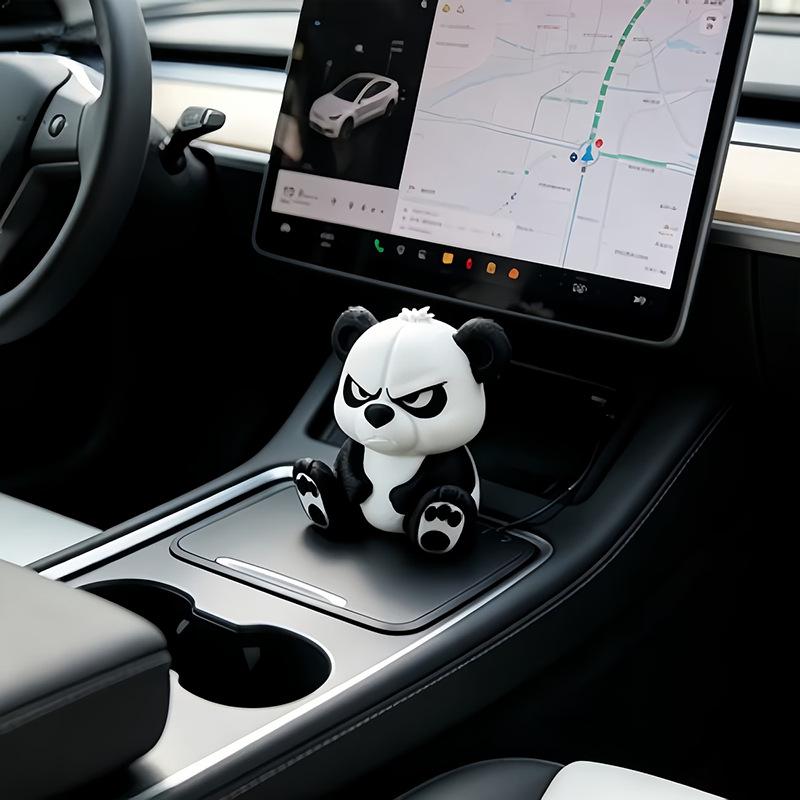 Xiaomi Angry Panda Statue Funny 3D Printed Grumpy Panda Figurine Novelty Animal Desktop Ornament for Home Office Decoration
