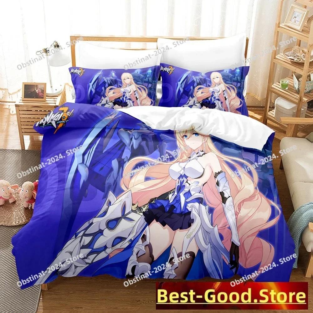 3D Print 2014 Honkai Impact 3 Bedding Set Single Twin Full Queen King Size Kawaii Boys Bed Set Teenager Bedroom Duvetcover Sets