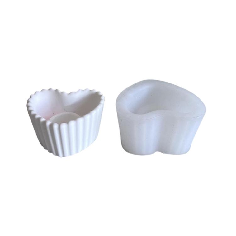 Creative Gifts Flexible Silicone Mold Versatile Striped Silicone Mold for Crafting Round and Square Candle Holder