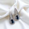 London Blue Topaz Gemstone 925 Sterling Silver Jewelry Handmade Earrings 2.00" EE-72-3