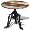 Vidaxl Side Table, Reclaimed Wood and Iron, 60X(42-63) Cm