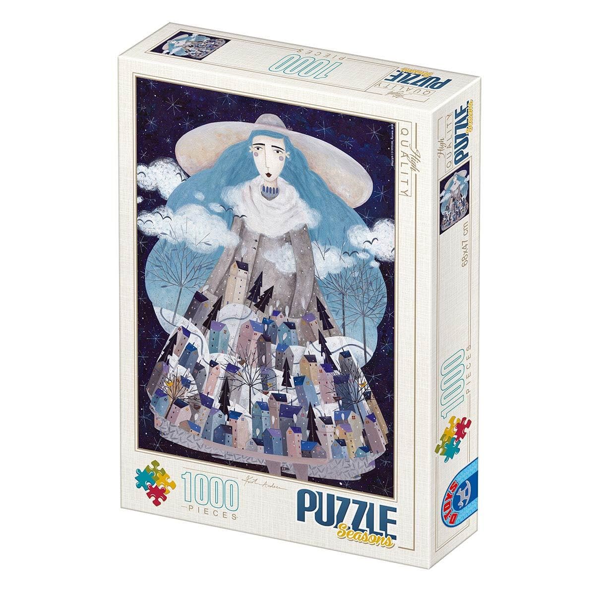 

1000-piece jigsaw puzzle by Andrea Kürti, Seasons, Winter, 47 x 68 cm, D-Toys 74102-KA04