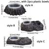 Imitation Stone Resin Rock Feeder Dish Wear Resistant Anti-knock Reptile Food Bowl with Bowls Wide Mouth Pet Feeder Ledge