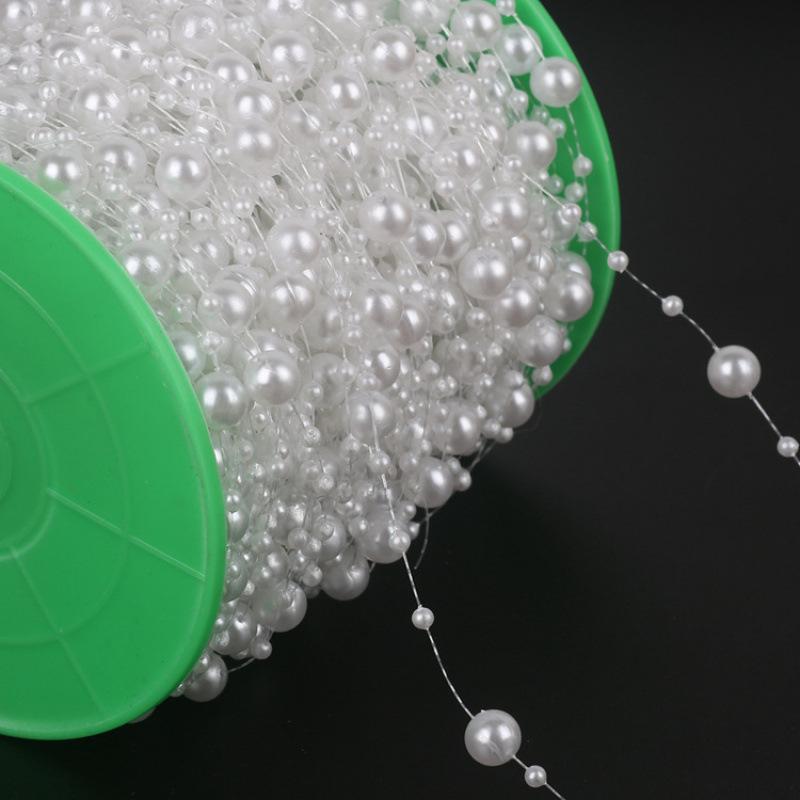 1pc Beaded Garland - Elegant White Artificial Pearl-Style String, Suitable for Christmas Tree, Wedding, Party Decorations