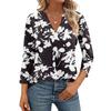 Women's Casual Fashion Sexy Comfortable V-Neck Floral Seven Sleeve Top