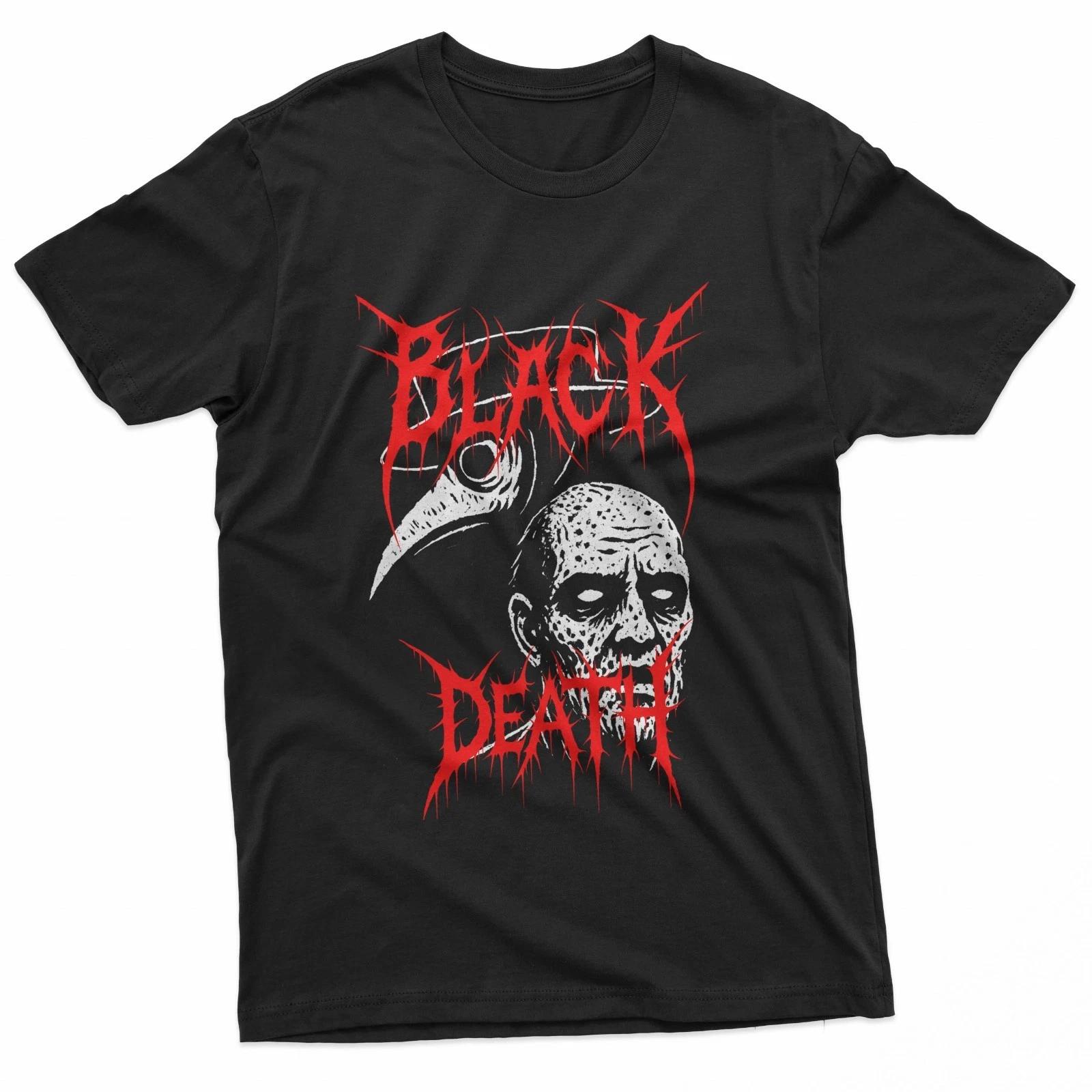Black Death Horror Plague Doctor Metal Style T-Shirt S