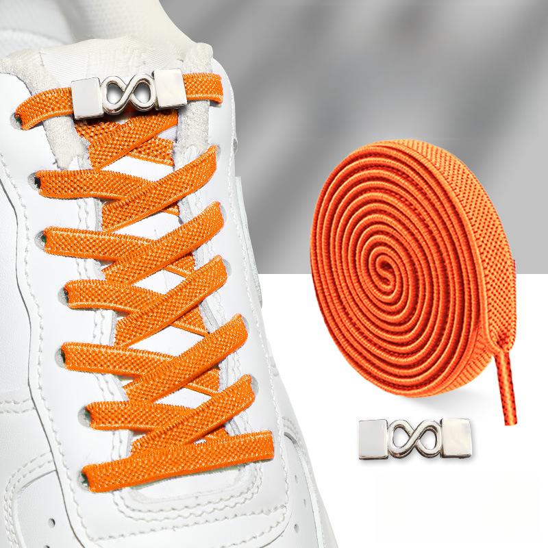 Schnürsenkel mit Acht-Zeichen-Schnalle für Herren, flache elastische, elastische und feste Schnürsenkel