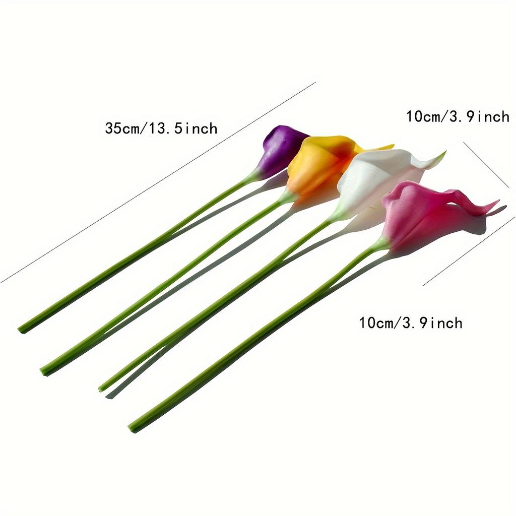 15-Pack Colorful Artificial Cara Lilies - Perfect for Mother's Day, Easter, Home & Wedding Decorations