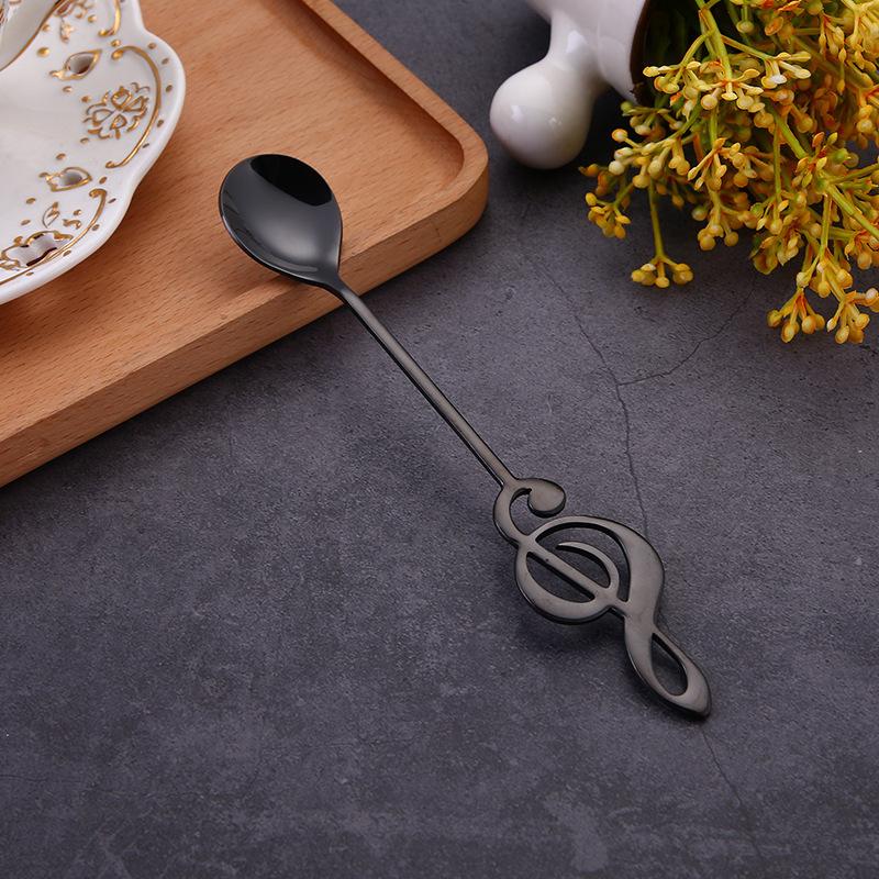 Stainless Steel Musical Notes Coffee Spoon Stirring Cup Spoon Music Stick Ice Cream Spoon Kitchen Tool Spoon Accessories