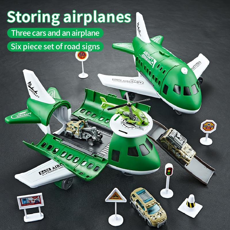

Creative Simulation Deformable Track Airplane Model Toy Track Inertia Car Toy Set Children s Educational Toy Birthday Gift зелений