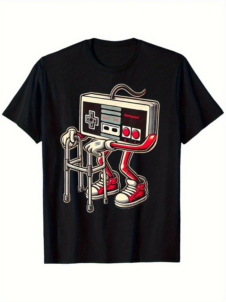 Retro GamingVintage NESFamicom Controller Graphic design100 cotton Oneck short sleeve casual printed mens Tshirt