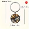 Fashion New 2D Yin Yang Koi Round Glass Lucky Pendant, Fashion Bag And Car Key Decoration, Holiday Gift