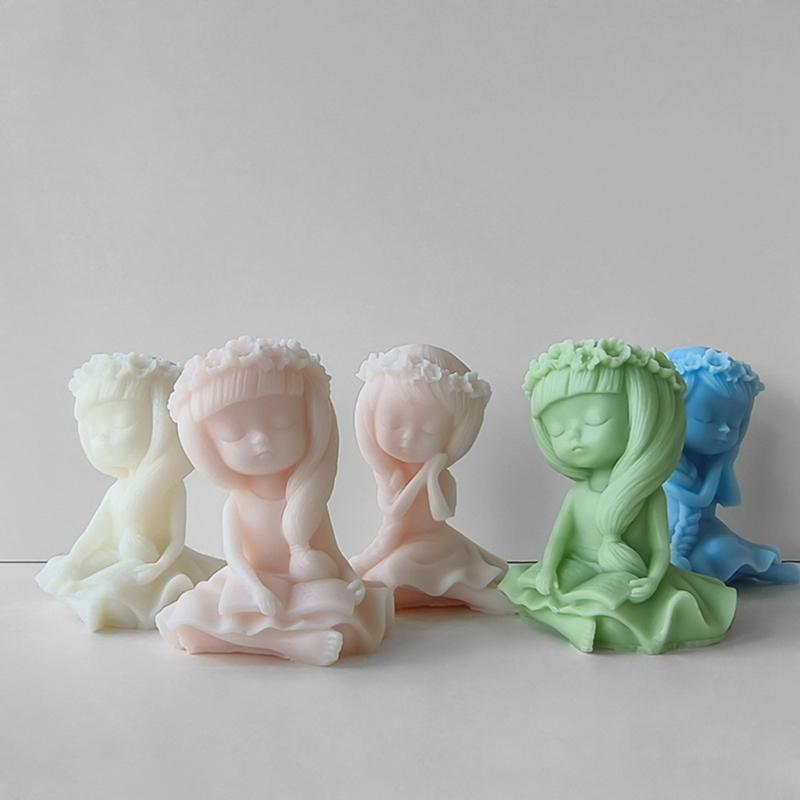 Girl Candle Silicone Mold for Handmade Desktop Decoration Gypsum Epoxy Resin Aroma Candle Mould for Home Decorations