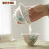 120ml Hand-painted Full Of Flowers Gaiwan Traditional Tea Tureen Tea Bowl With Lid Kit Tea Brewing Cover Bowl Teaware Decoration