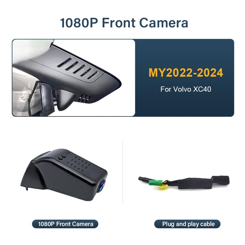 

4K 2160P Новый Plug and Play WIFi Автомобильный видеорегистратор Видеорегистратор с двумя объективами Видеорегистратор для Volvo XC40 2017-2025 Аксессуары для устройств DashCam No TF Card
