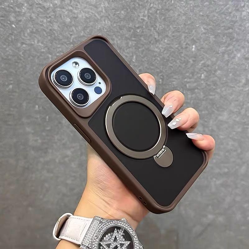 Luxury Magnetic for Magsafe Bracket Stand Phone Case for iPhone 15 13 16 Pro Max 12 14 Plus Folding Stand Shockproof Back Cover