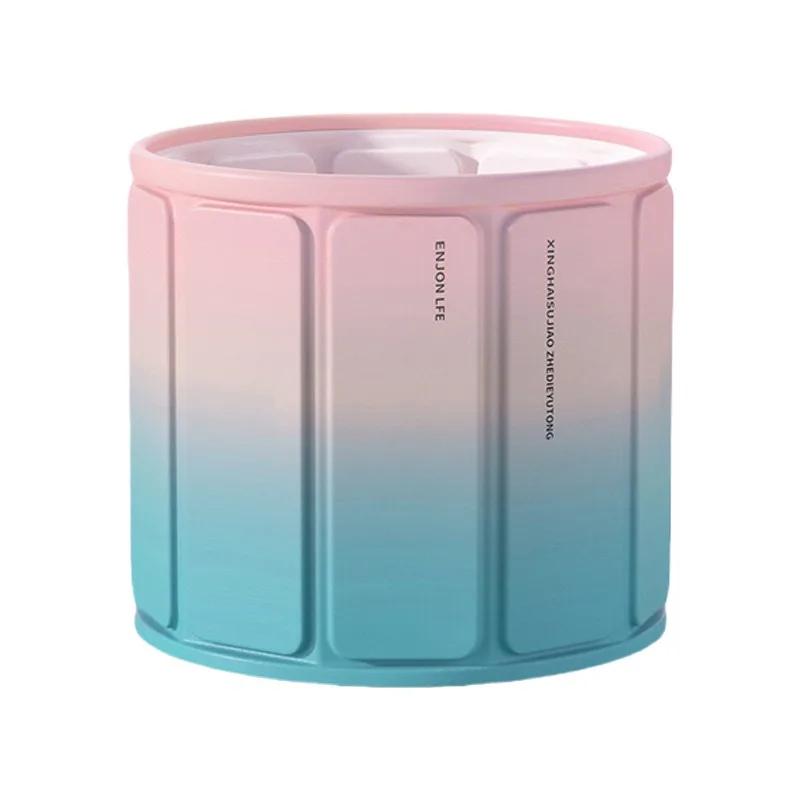 Apaļa, saliekama vanna bērniem un pieaugušajiem, pārnēsājama vanna, vannas istabas SPA, ērta uzglabāšana, salokāms peldes spainis ar vāku