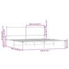 Metal Bed Frame without Mattress Sonoma Oak Finish 193 x 203 cm