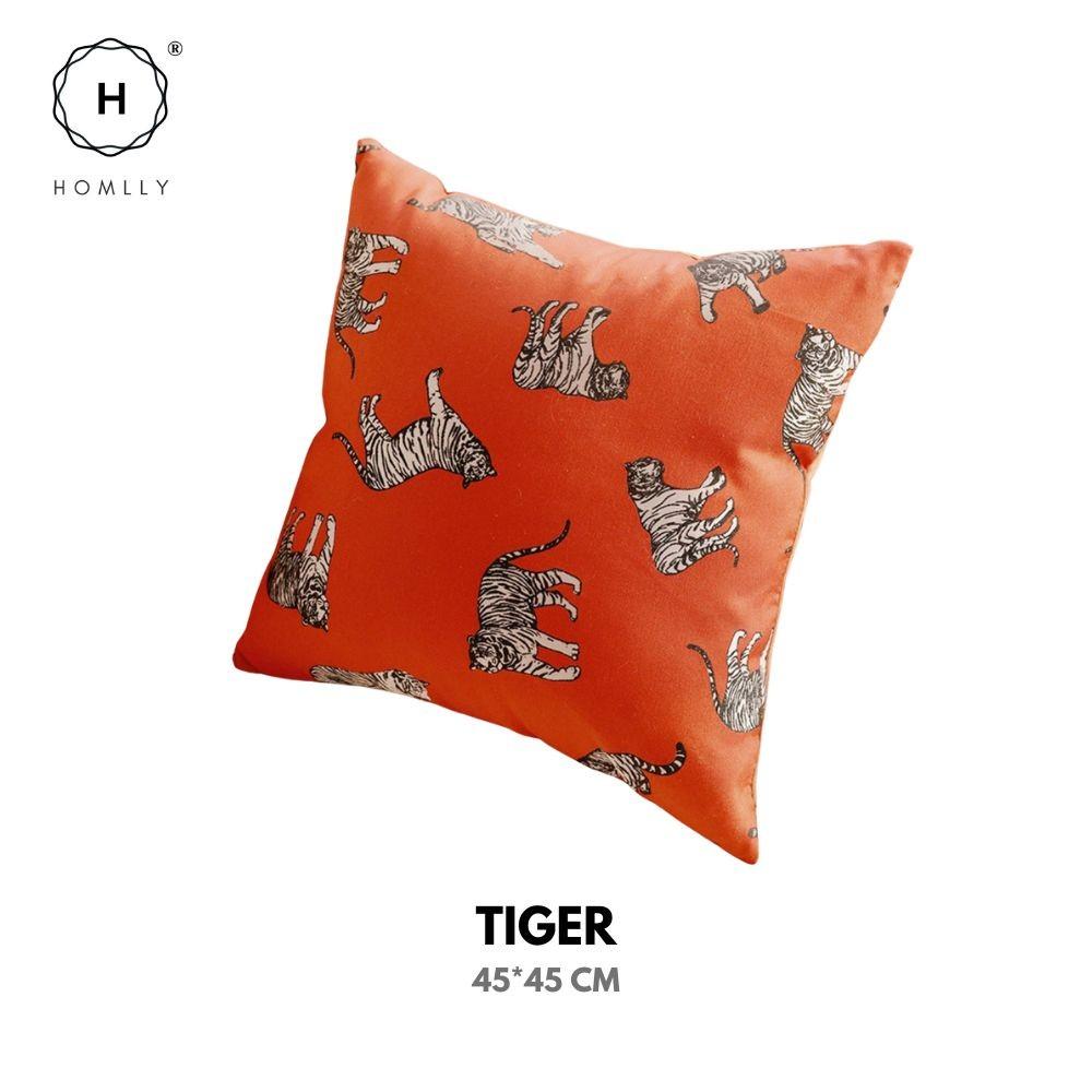 Homlly Orangey Printed Pillow Cushion Cover (X2PCS)