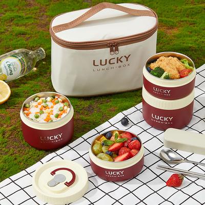 WORTHBUY 304 Edelstahl Isolierte Bento Lunchbox Mikrowellengeeignet Lebensmittelbehälter Versiegelt Obstsalat Lebensmittelbehälter Für Schule Picknick