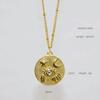Collana a Pendente in Acciaio Inossidabile e Oro 18K con Charms a Cuore, Stella e Croce con Diamanti