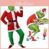 Lebendiges Grün und Rot Grinch Kostüm Anzug für Erwachsene Perfekt für Feiertagsfeiern