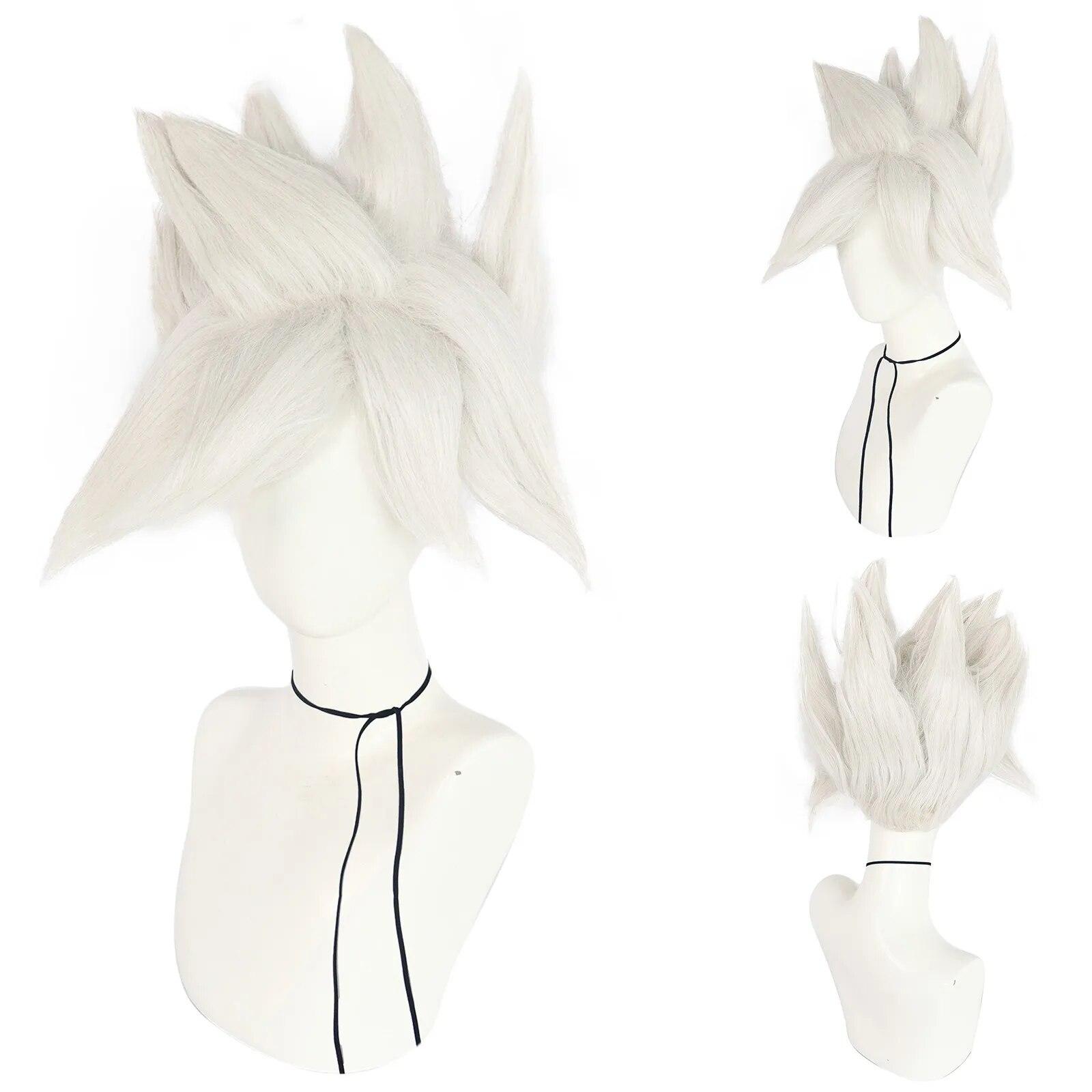 

Взрослый аниме синтетический Dragon Ball Z Saiyan Son Goku Gogeta Vegetto косплей парик для Хэллоуина и Рождества Косплей белый