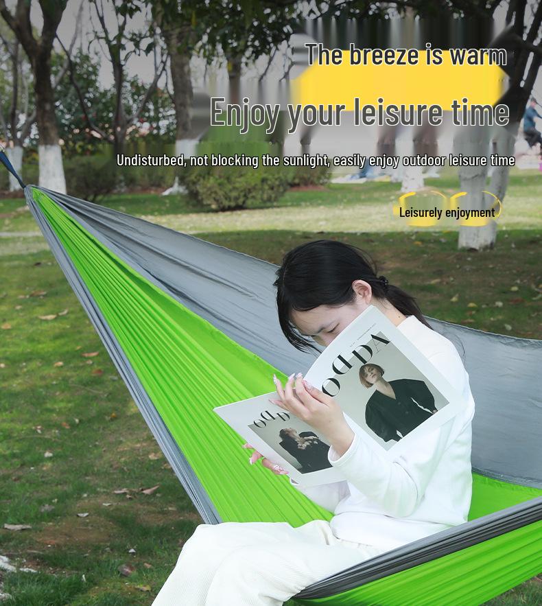 Ultralight Anti-rollover Double Camping Hammock: Strong, Portable Parachute Cloth for Outdoor Adventures