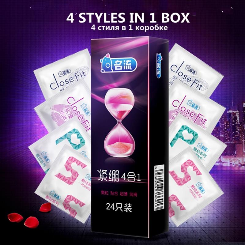 58pcs Condoms for Man Delay Small Size 49mm Natural Latex Spike Dotted Condoms Sex Products