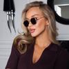 2pcs Fashion Metal Square Frame Sunglasses Women Black Gold Unisex Sun Glasses Trendy Style Punk Thread Design Shade UV400