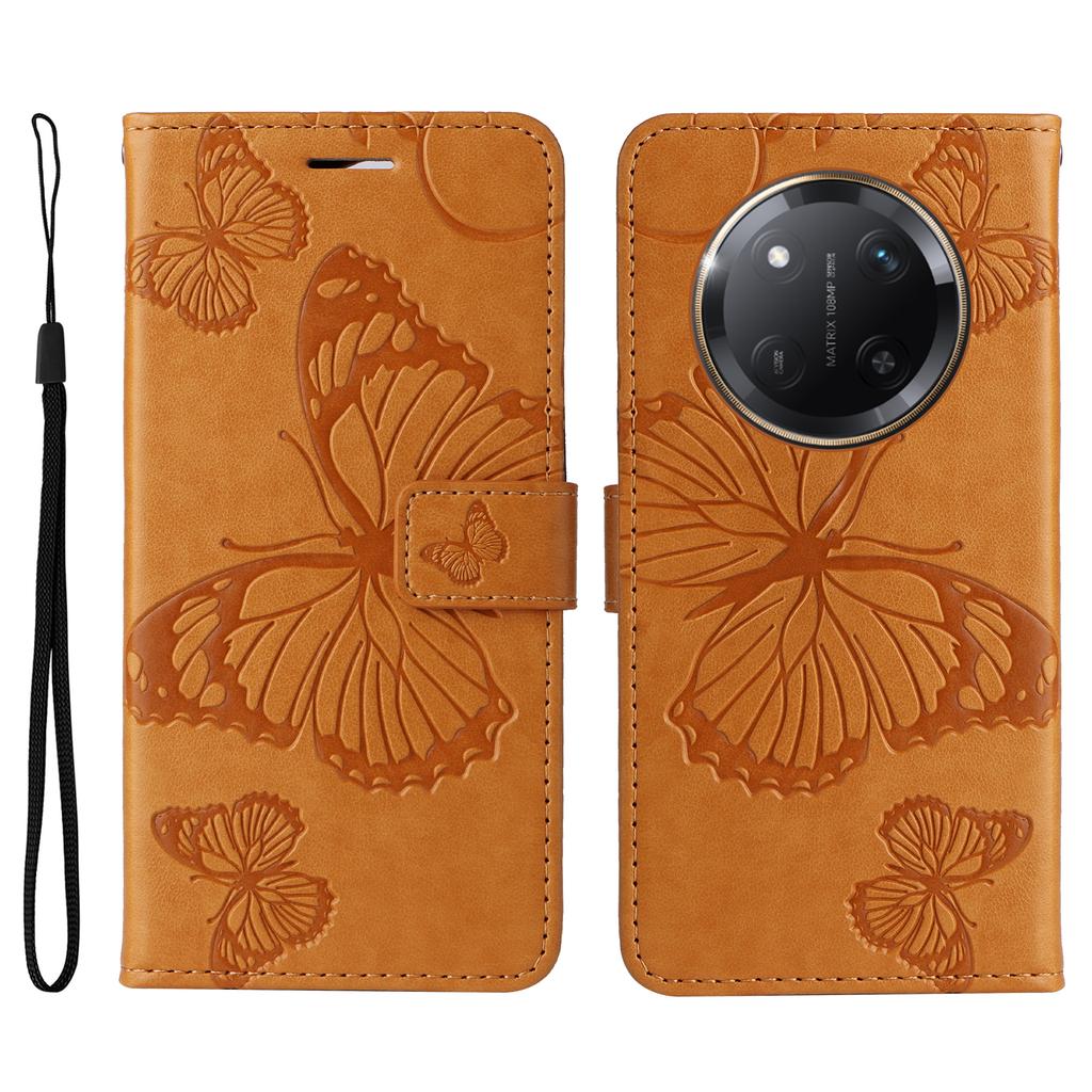 For Honor X60 Pro 5G/Magic7 Lite 5G/X9c 5G Wallet Case Floral Butterfly Imprinted Leather Phone Cover Stand