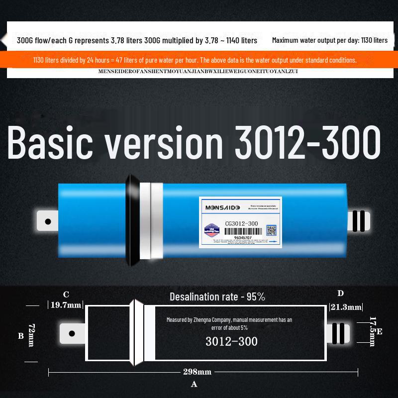 Hochentsalzungs-Umkehrosmosemembran 75/100/400/600G Universelles Wasserreiniger-Filterelement