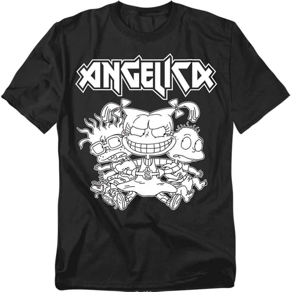 Rugrats - Angelica Pickles Rocks - Unisex Short Sleeve Children s T-shirt - Black 150