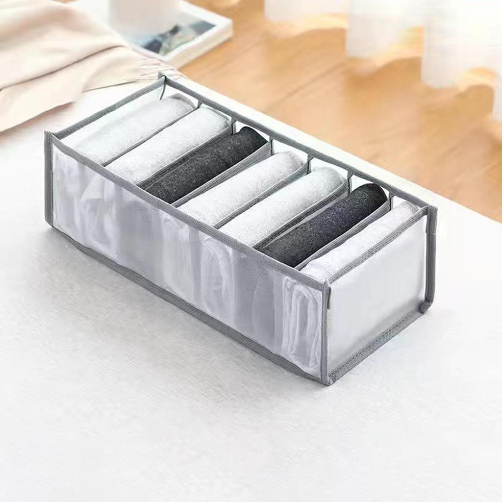 Cloth Drawer Organizer Leggings Jeans Pants Storage Basket Box 7 Grids Medium