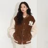 New MLB Baseball Jacket Unisex Brown 3AJPEC116-50BRS