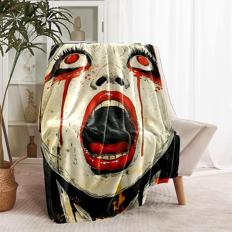1pc Blanket Thriller Manga Junji Ito Tomie2 Print Design, Lightweight Blanket for Sofa, Bed- Soft &Warm, Gift for All Seasons Like Christmas, Hallowee