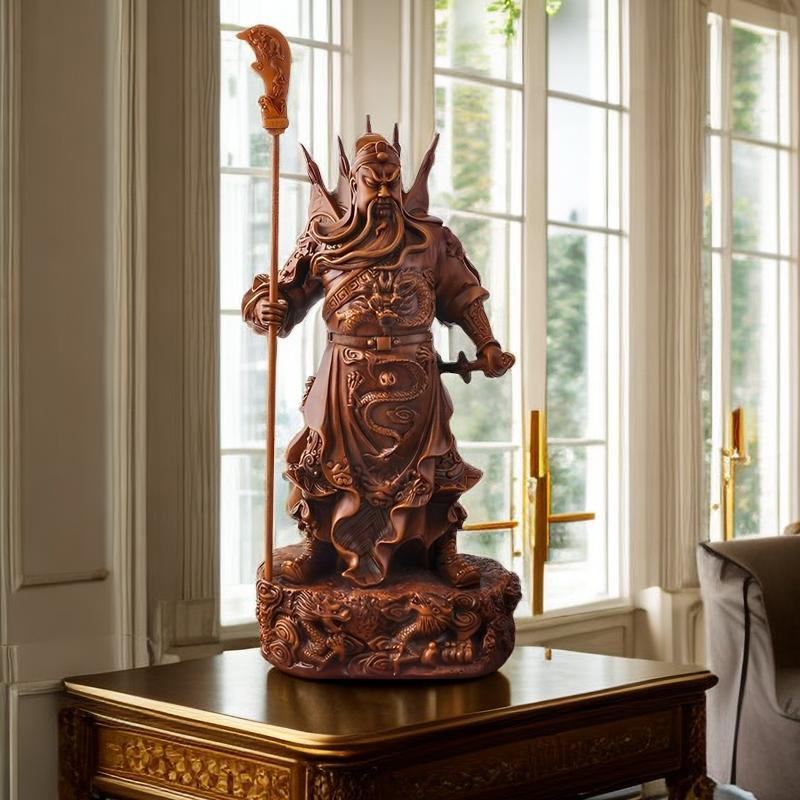 Attract Wealth Guan Gong Statue Resin Accessories Home Room Table Guan Yu Sculpture Crafts Hotel Office Desk Decoration Items