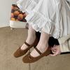 Fashion Sweet Butterfly Knot Stripe Design Mary Jane Shoes Women Comfortable Suede Elastic Band Casual Flats Elegant Brand Designer Shoe