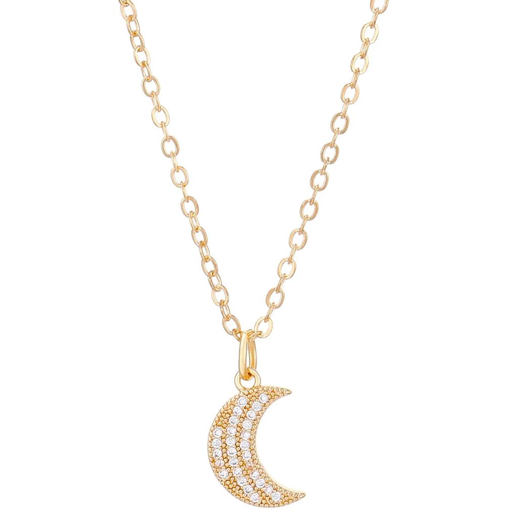 Mode Luxus Inlaid Zirkon Planet Mond Anhänger Halskette für Damen Mädchen Schmetterling Wassertropfen Schlüsselbein Kette Charm Schmuck