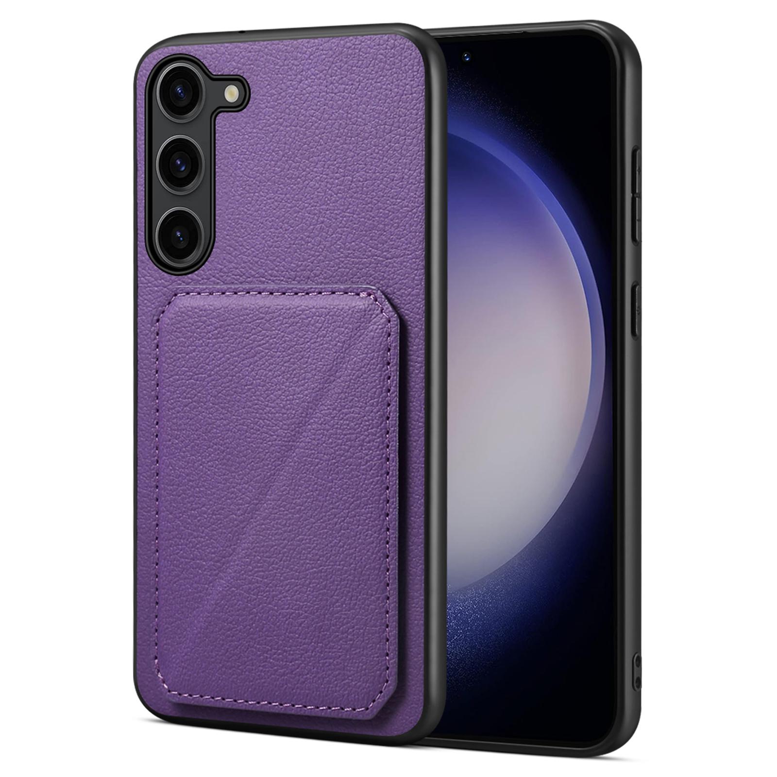 

Для мобільного телефону Samsung Galaxy S24 Чохол Шкіра+ПК+ТПУ Задня кришка з прихованим тримачем для карток Purple