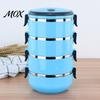 Leak Proof Meal Prep Stackable Insulated Lunch Box with Handle, Stainless Steel Interior Easy Cleaning Outdoor Picnic Food Container Design,