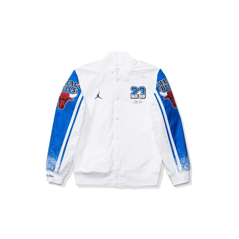 Jordan X Mitchell & Ness Co-Branded Sublimated Print Fitted Jacket Unisex Jacket White CW0884-100