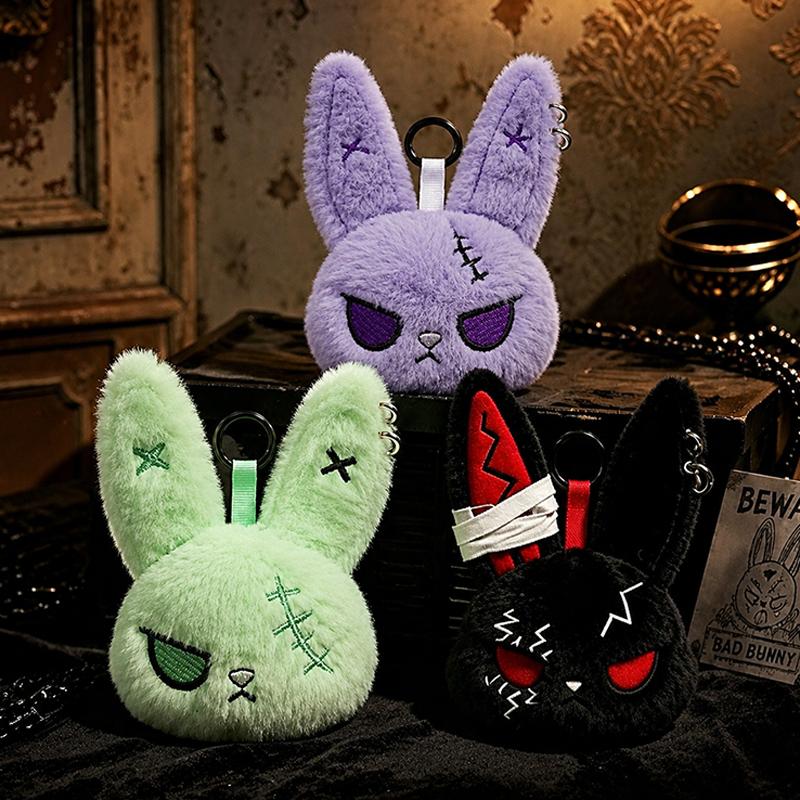 Dunkles Kaninchen Schlüsselanhänger Gotischer Stil Hase Schlüsselanhänger Rucksack Anhänger Charms Cartoon Hängender Schlüsselanhänger Geburtstagsfeier Geschenk