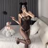 Sexy Sex Stockings Open Gear No-take-off Mesh Coat Hollow One-piece Fishing Net Hand-torn Pure Desire Large Size Uniform Temptation Combination
