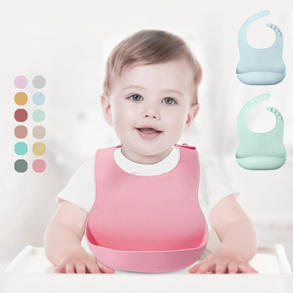 Food1PC Grade Silicone Baby Bibs For Girls And Boys, Waterproof Feeding Bibs For Babies ,Easily Cleaner