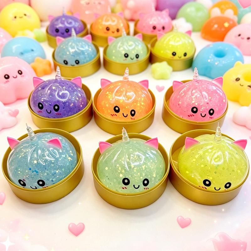 Stress Relief Fidget Toy 1 PCS Dreamy Music Steamer Bun Blind Box Soft Pinch for Adult Office Work Decompression Gift
