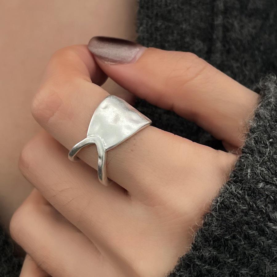 Sterling Silver Niche Design Open Ring: Korean Style, Stackable, Colorfast, Light Luxury