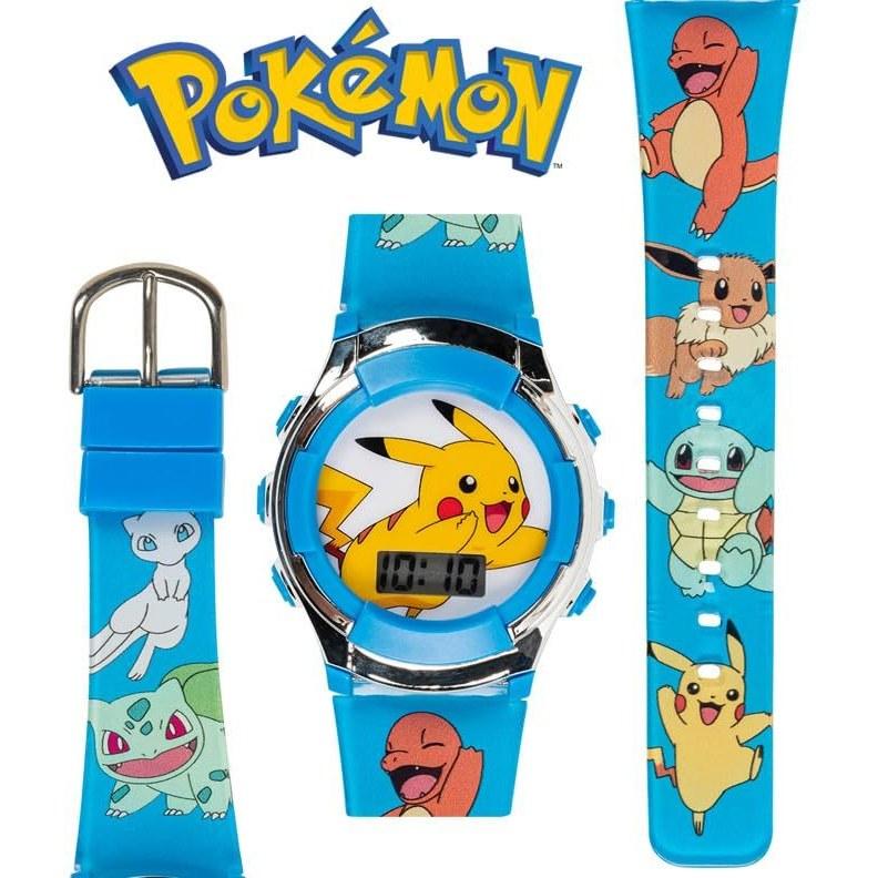 Pokemon Childrens Quartz Watch Plastic Strap 16 Blue Wristwatch.