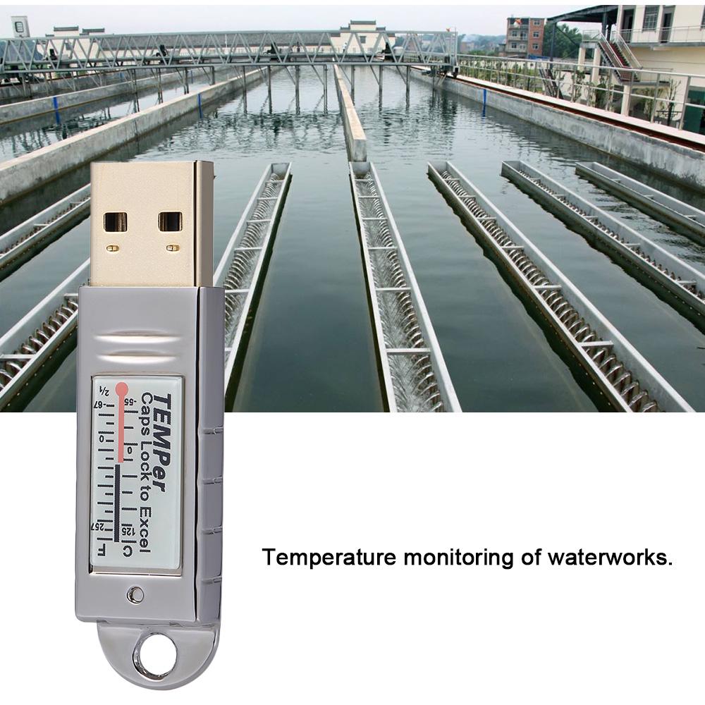 USB Thermometer Hygrometer Temperature Sensor Data Logger Recorder Silver
